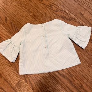 Janie and Jack girls sear-sucker top with pearl buttons